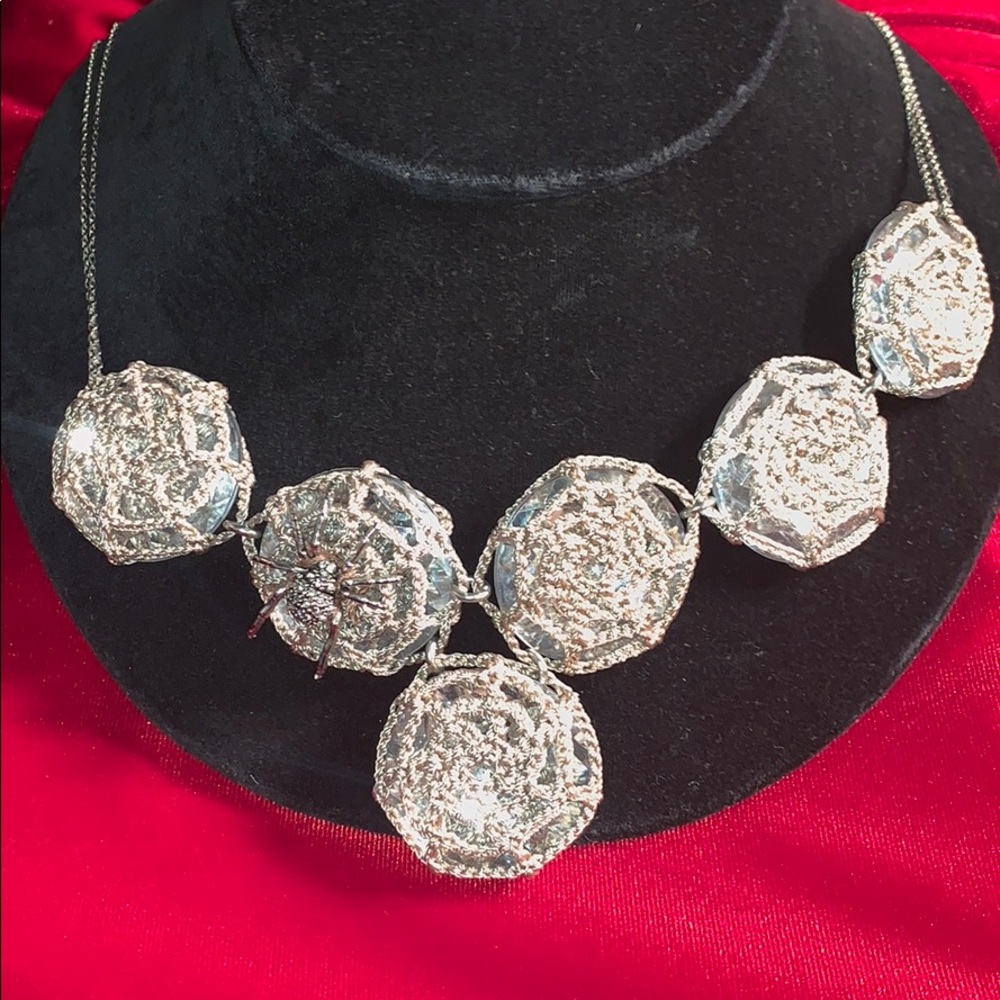 Statement Necklace - Knitting Over Crystal Stones